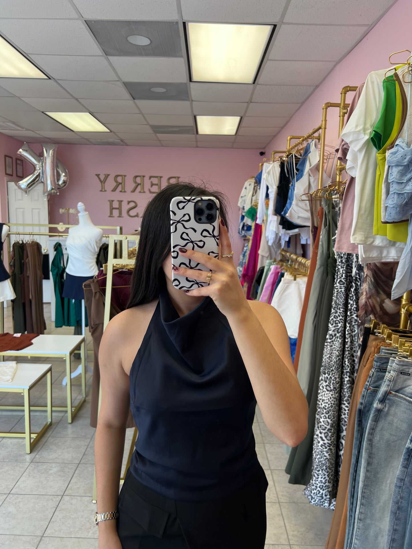 Liliana Navy Top