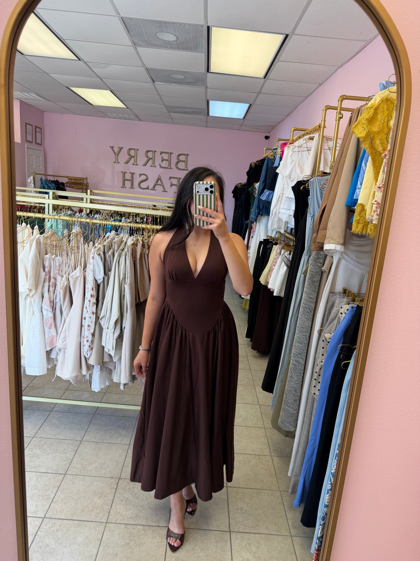 Evelyn Brown Dress