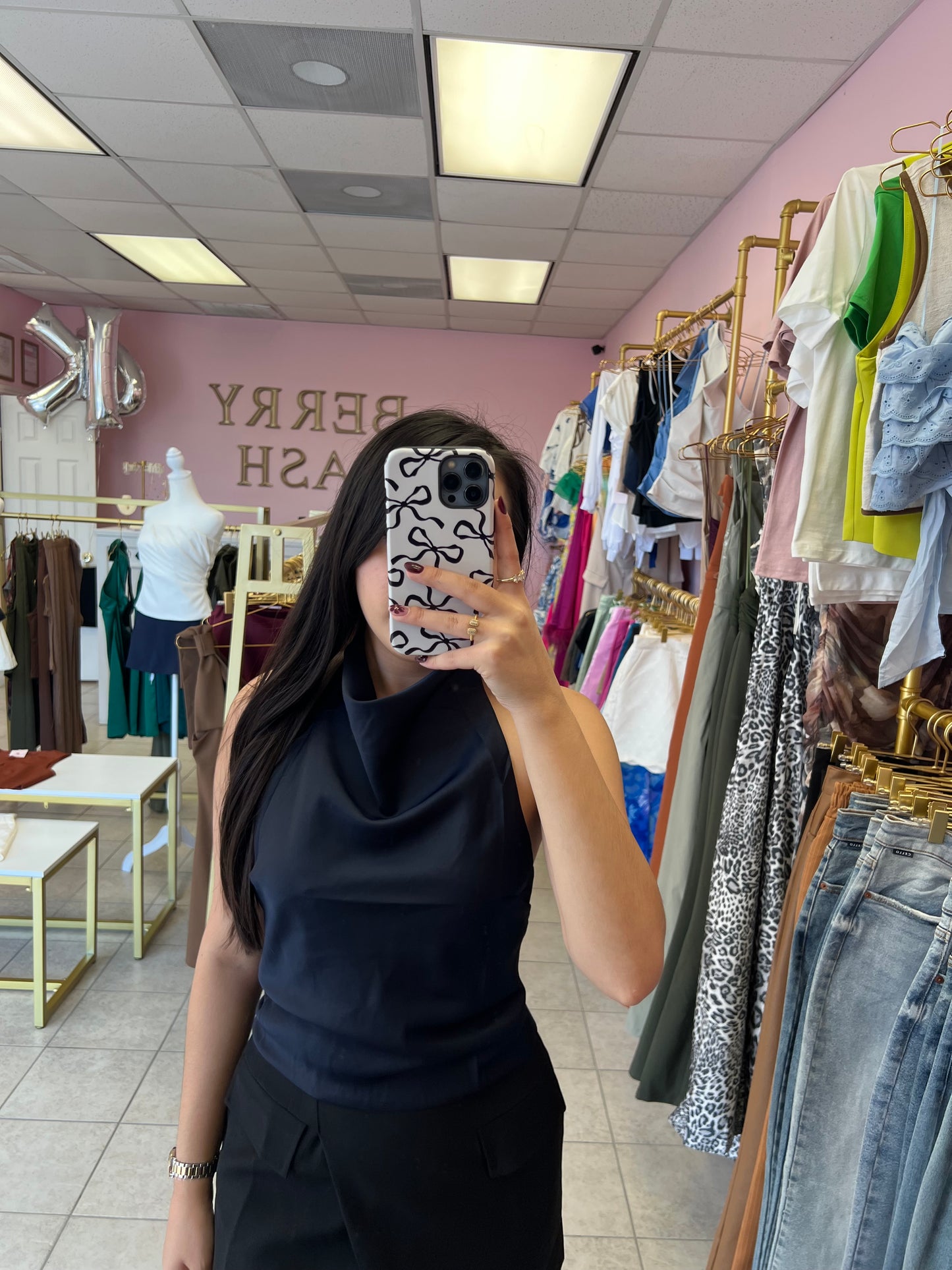 Liliana Navy Top