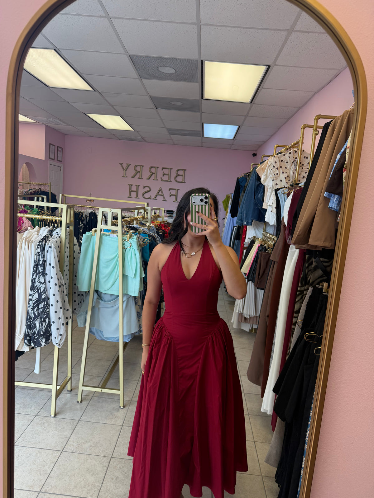 Celeste Burgundy Dress