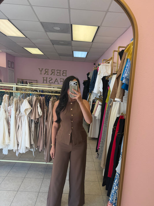 Carmen Brown Jumpsuit