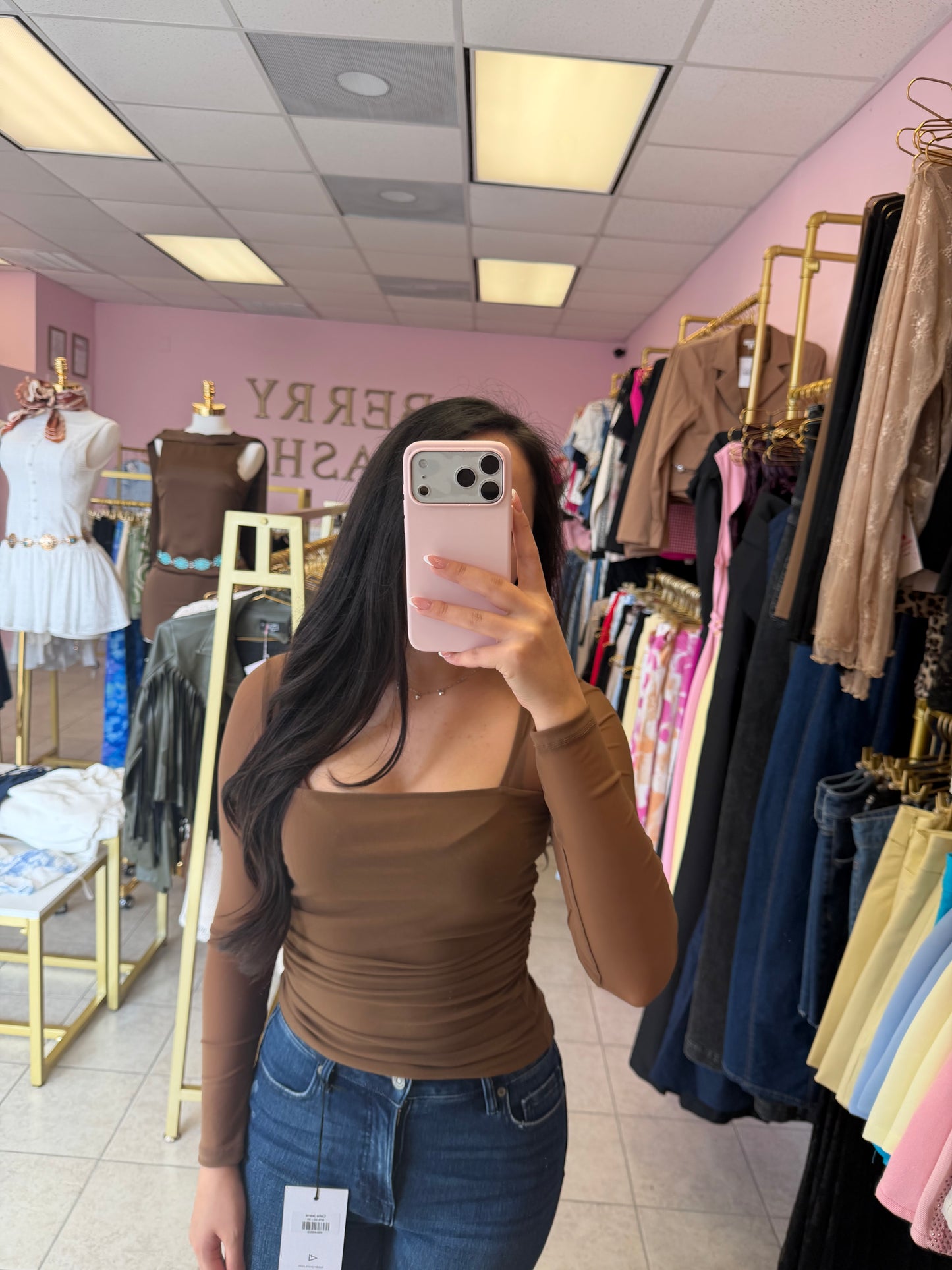 Perla Brown Top