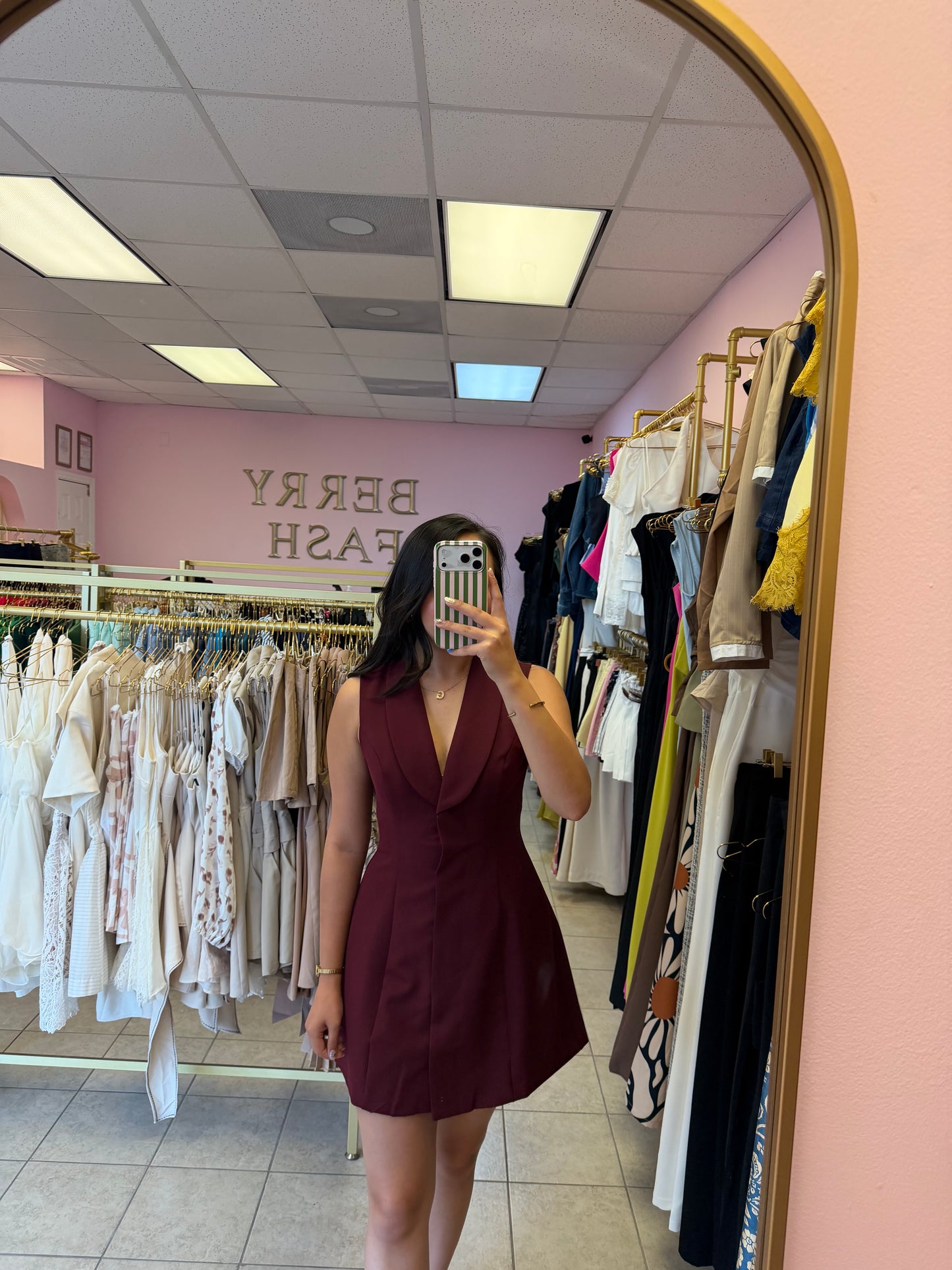 Emily Burgundy Dress