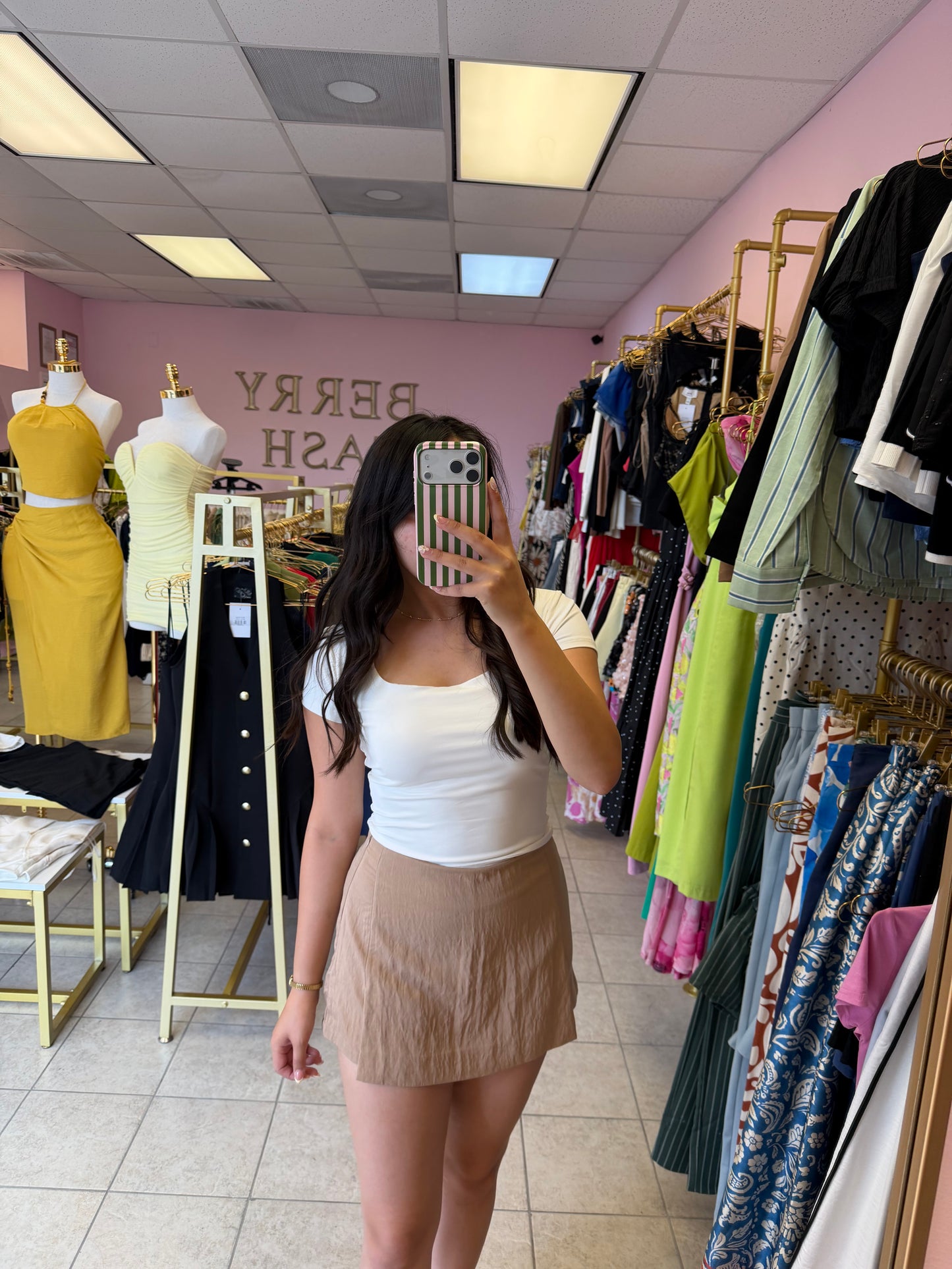Jennifer Beige Skort