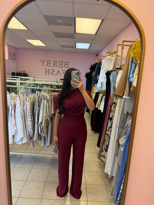 Leti Burgundy Jumpsuit