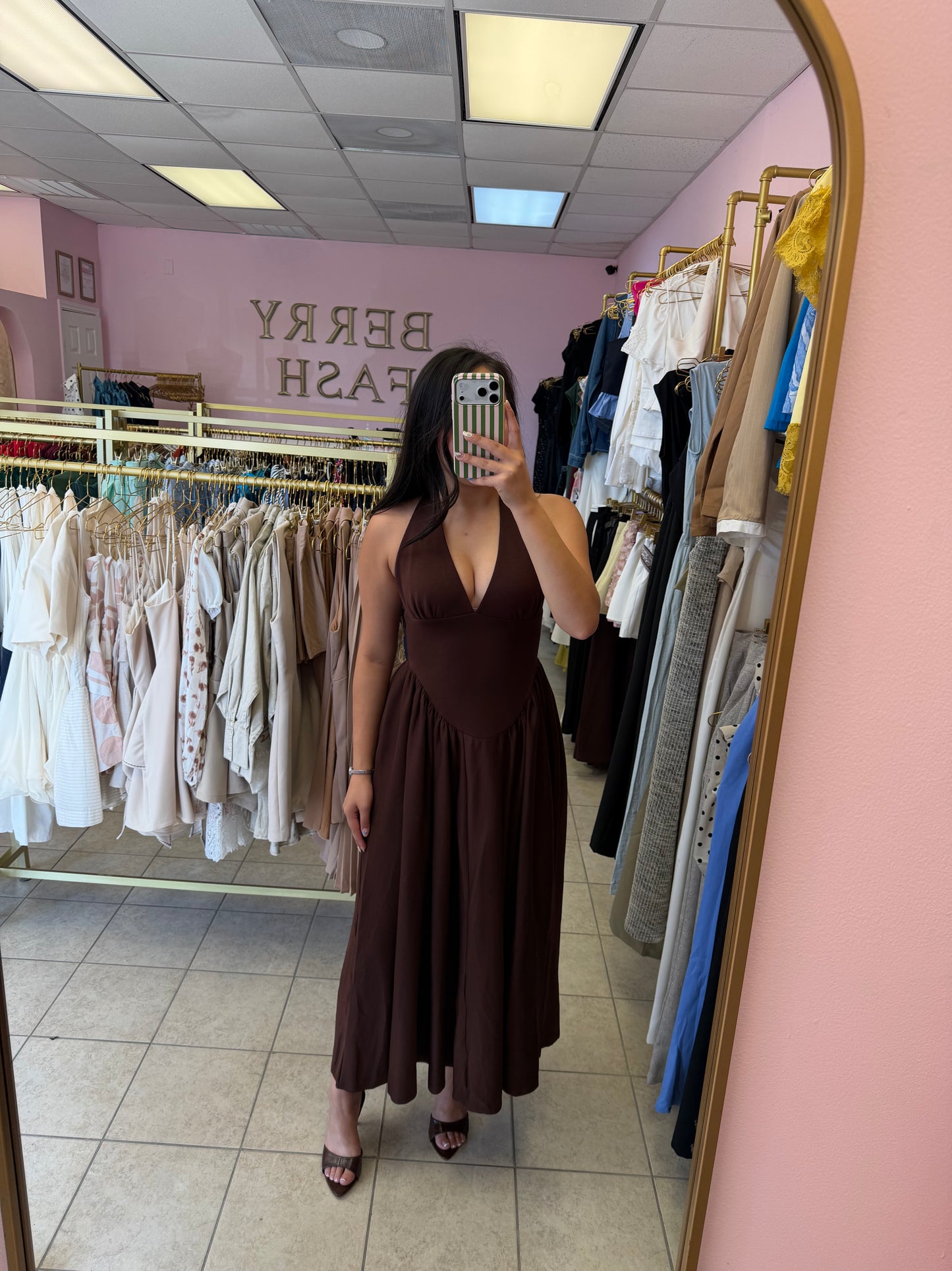 Evelyn Brown Dress