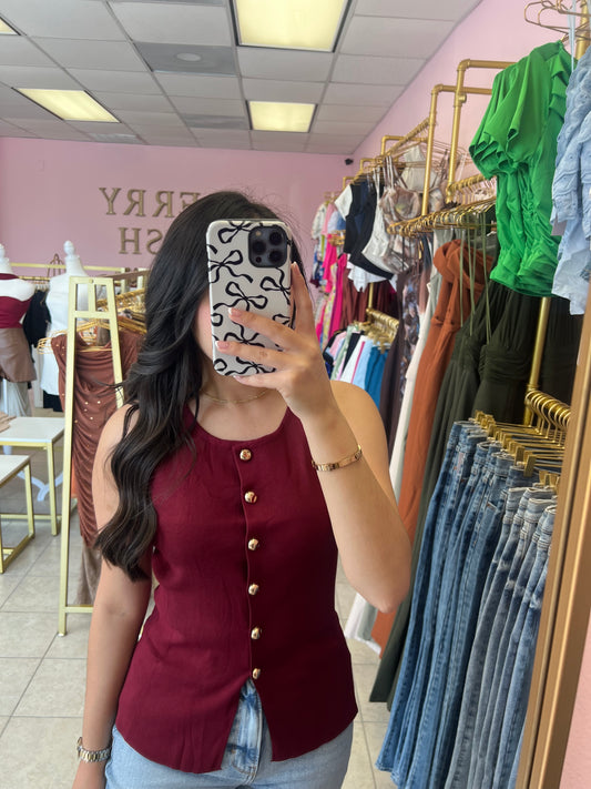 Maggie Burgundy Top