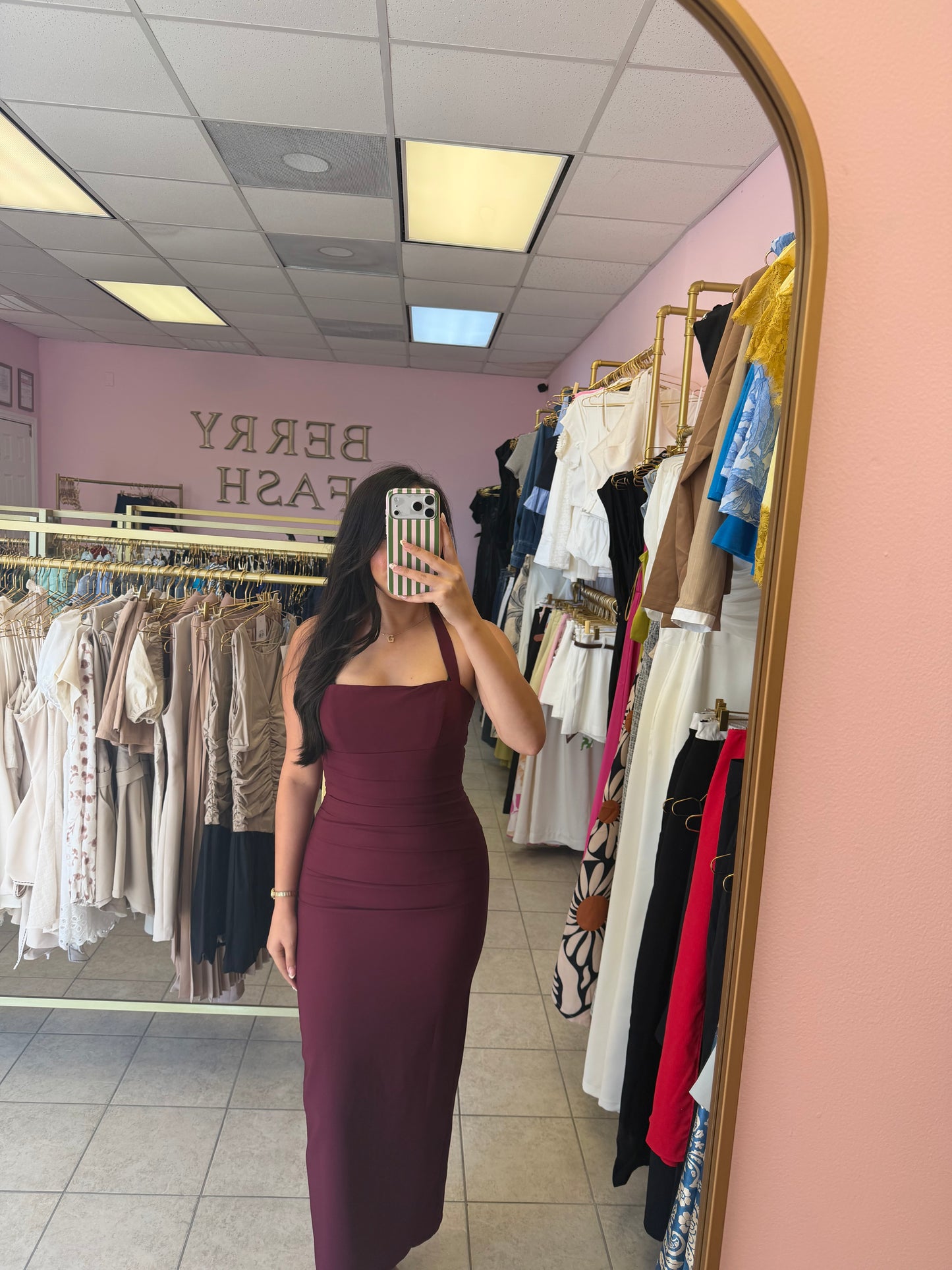 Amy Burgundy Dress