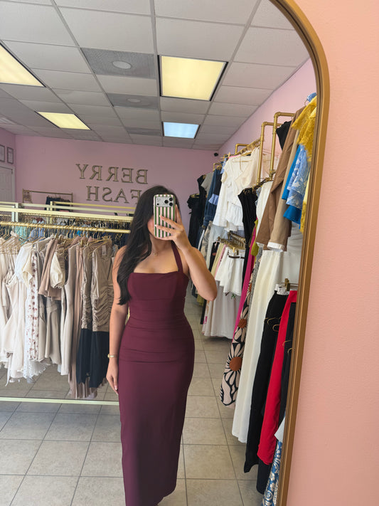 Amy Burgundy Dress