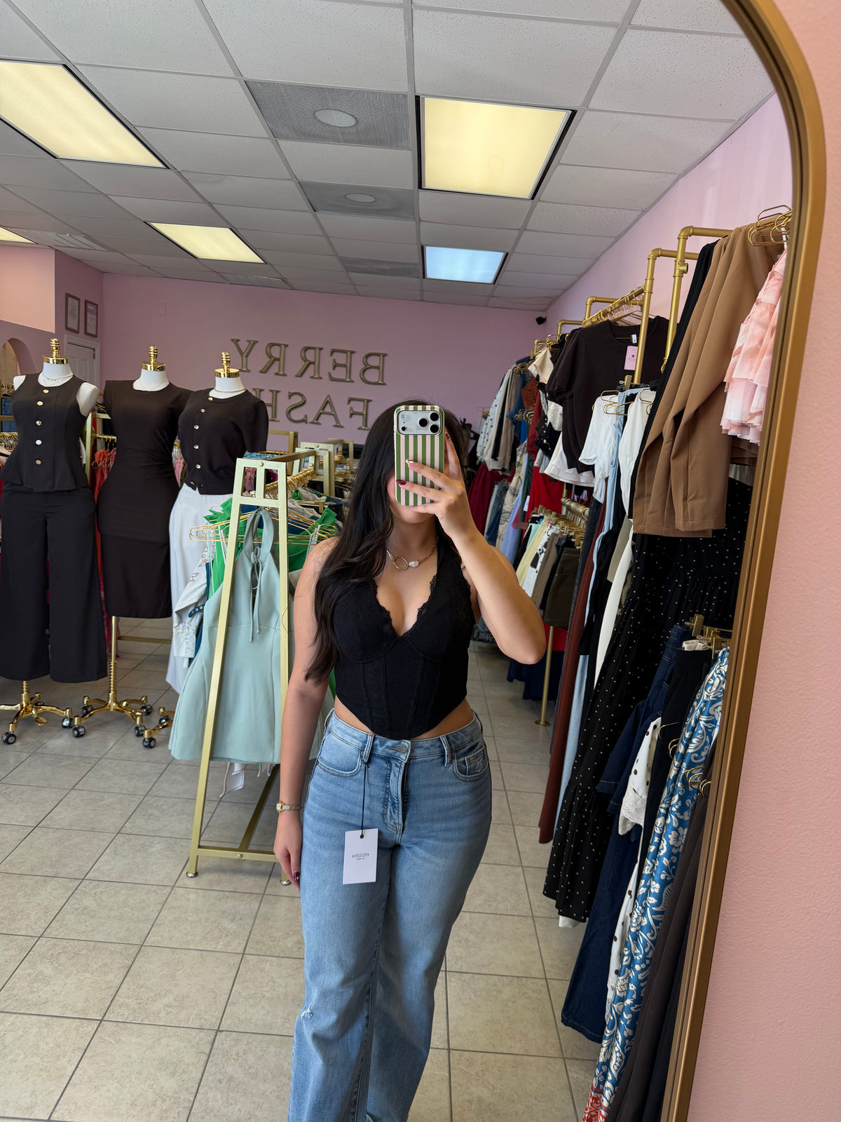 Amber Black Top