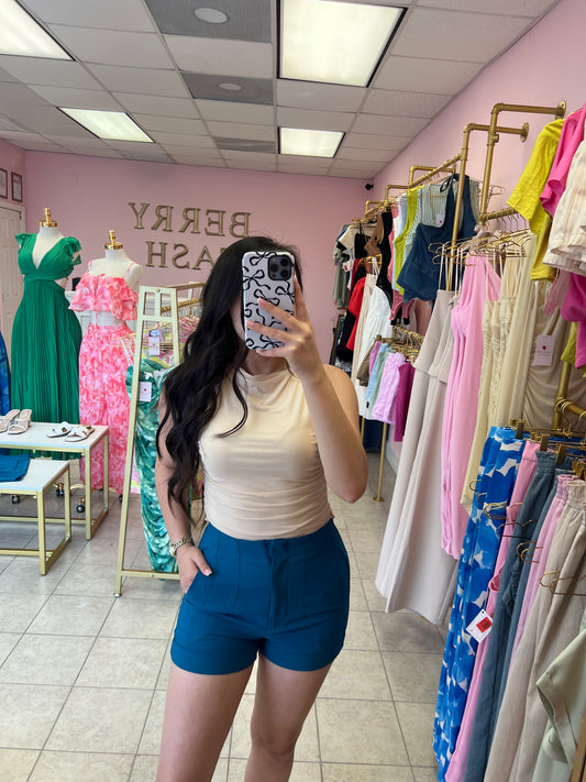 Fabiola Teal Shorts