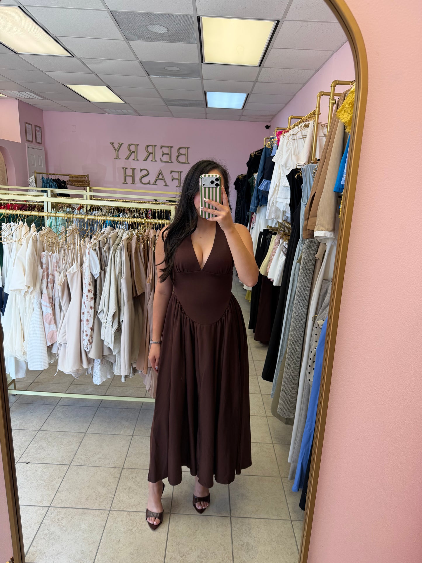 Evelyn Brown Dress