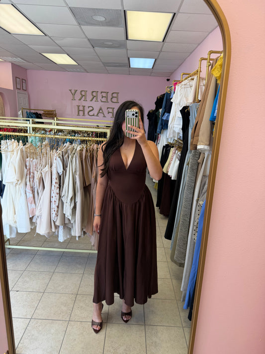 Evelyn Brown Dress