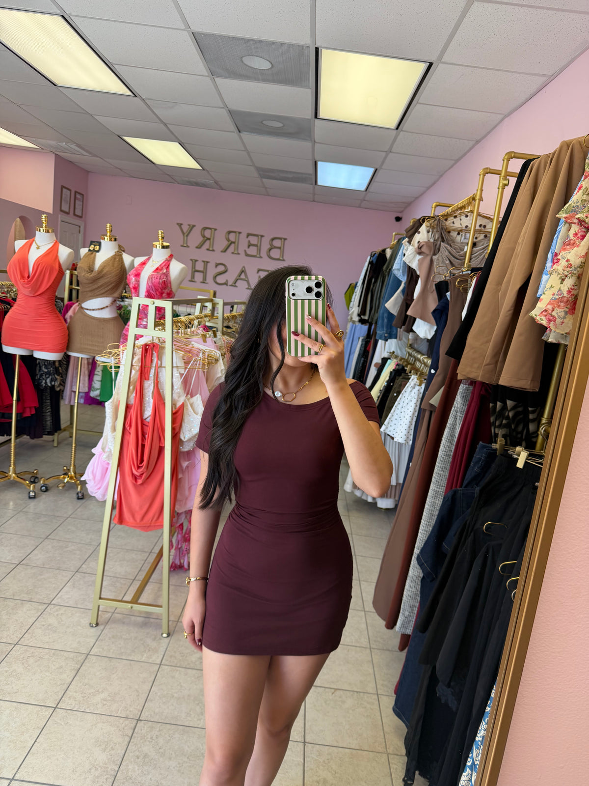 Angelica Burgundy Dress