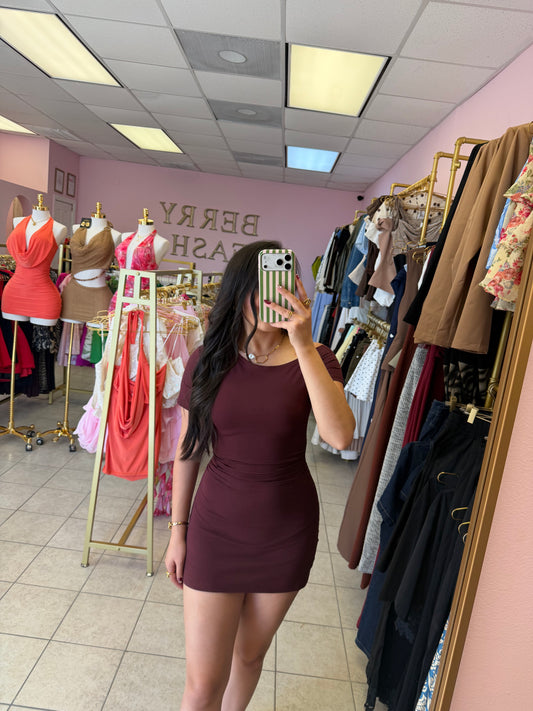 Angelica Burgundy Dress