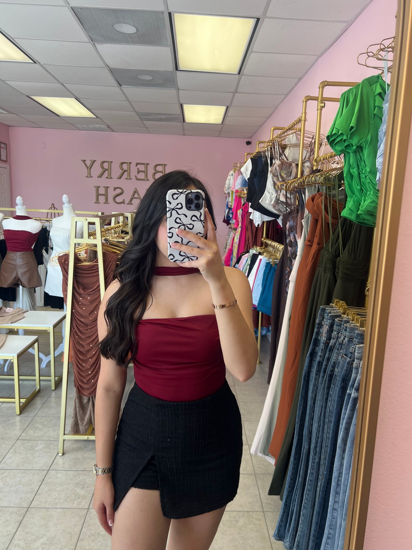 Karen Burgundy Top