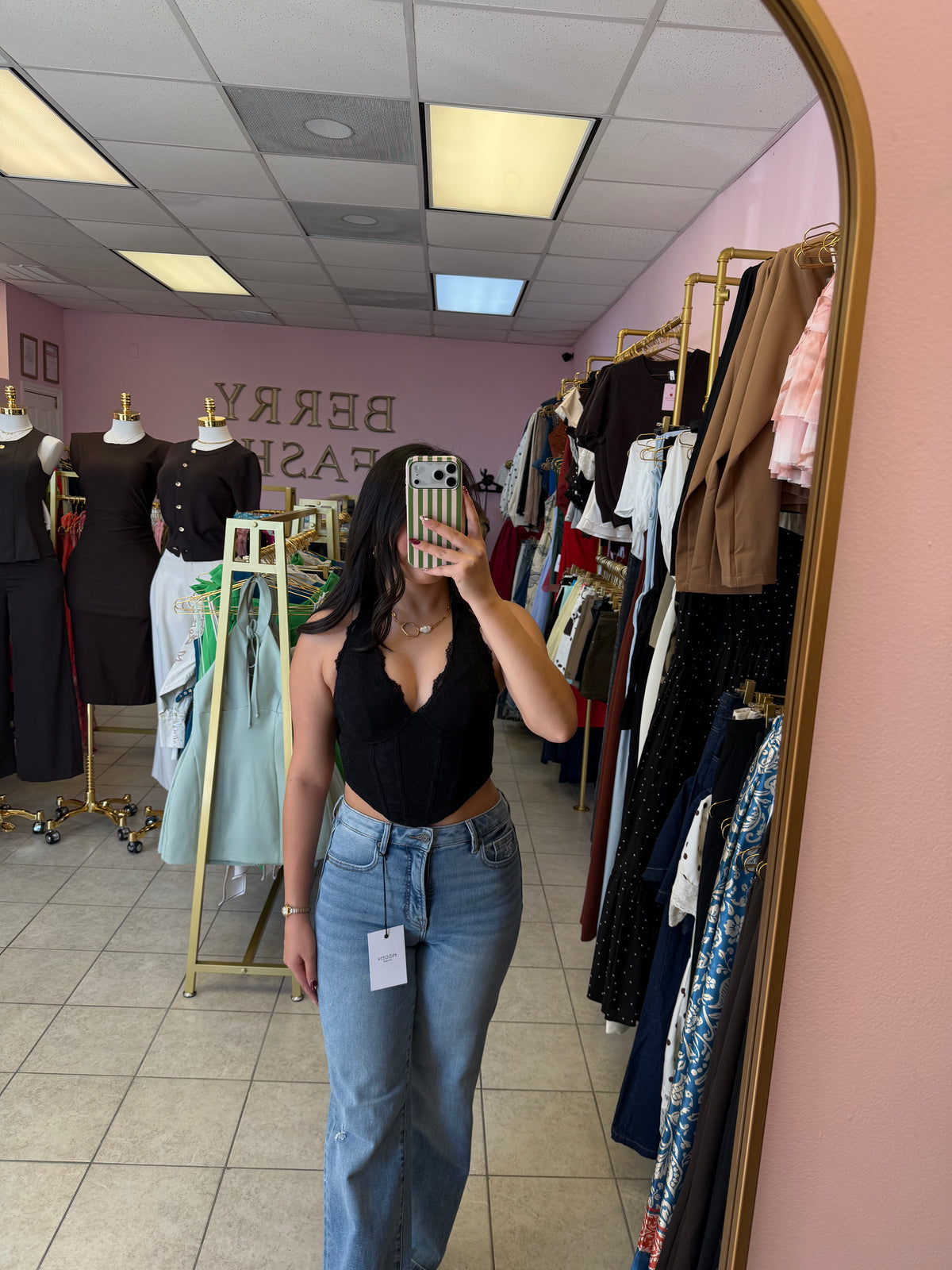 Amber Black Top