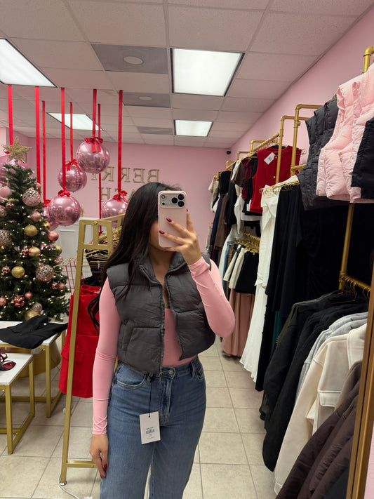Alina Grey Puffer Vest