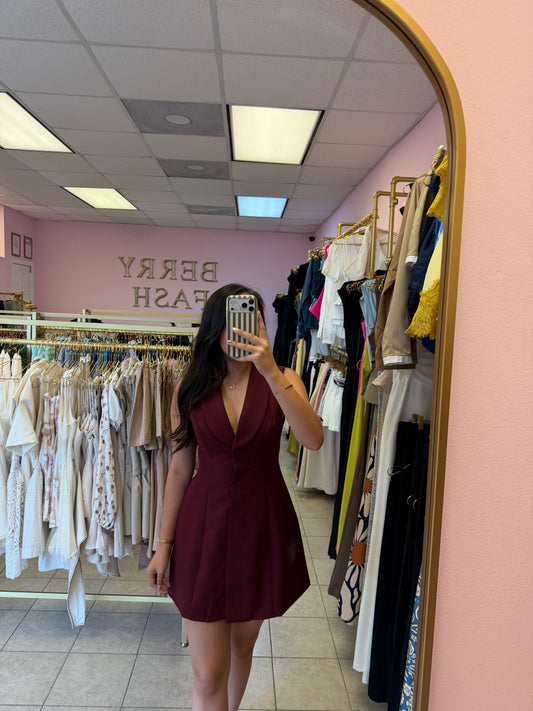 Emily Burgundy Dress